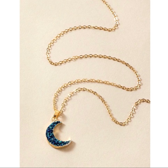 Jewelry - Teal moon charm necklace